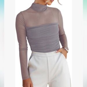 MOCK NECK RUCHED BODYSUIT